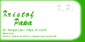 kristof papa business card